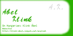 abel klink business card